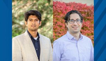 Piyush Mehta (pictured left) and Berk Tulu (pictured right), both assistant professors in the Statler College, have been named J. Wayne and Kathy Richards Faculty Fellows in Engineering. (WVU Photo/Paige Nesbit)
